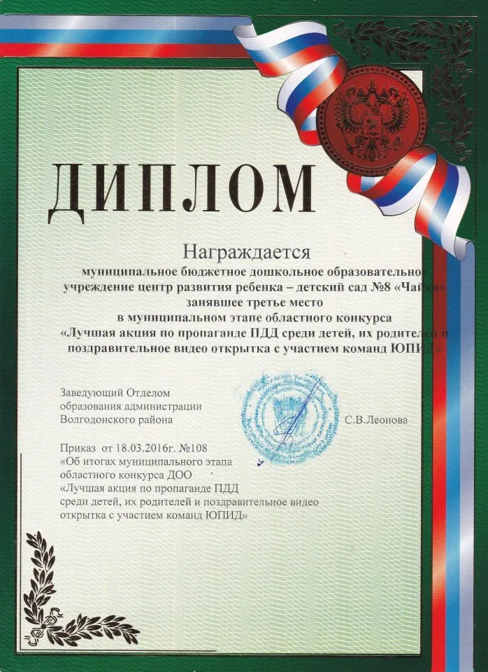 3 место- лучшая акция по пропаганде ПДД